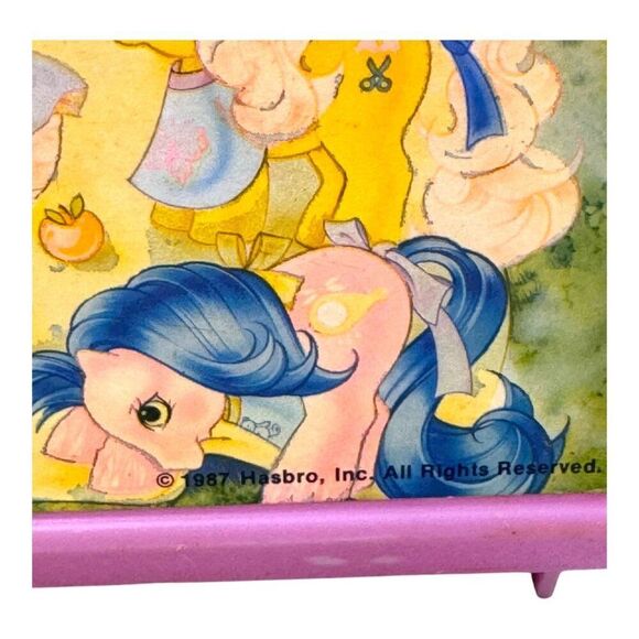 Vintage Aladdin My Little Pony Pink Plastic Lunchbox With Handle Original READ - Picture 7 of 16